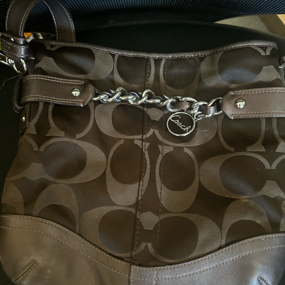 Coach Brown Signature Shoulder Bag